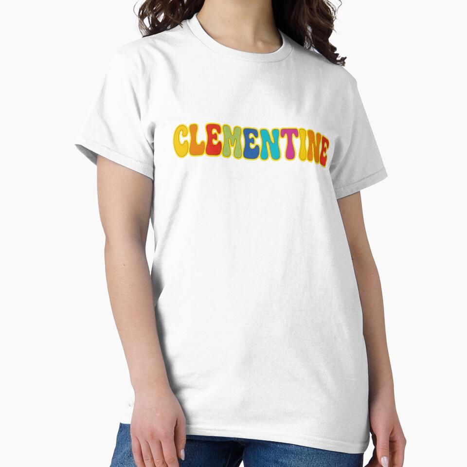❤️ Clementine Personalized Name Wavy Retro Shirt, Coffee Mug, Sticker Gift by HelixPedia Unisex , , , Long Sleeve Tee