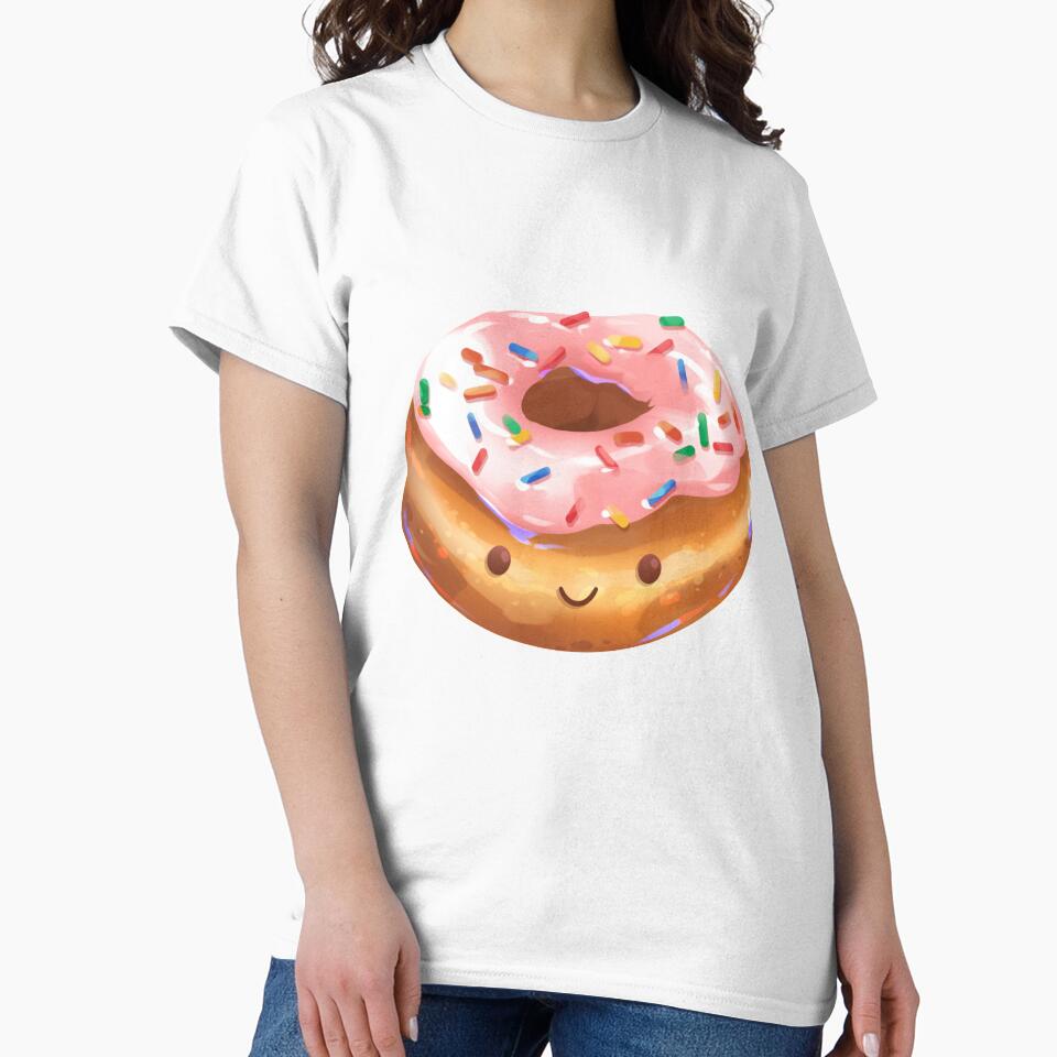 Happy Strawberry Frosted Donut by GalaxyChicken Unisex , , , Long Sleeve Tee