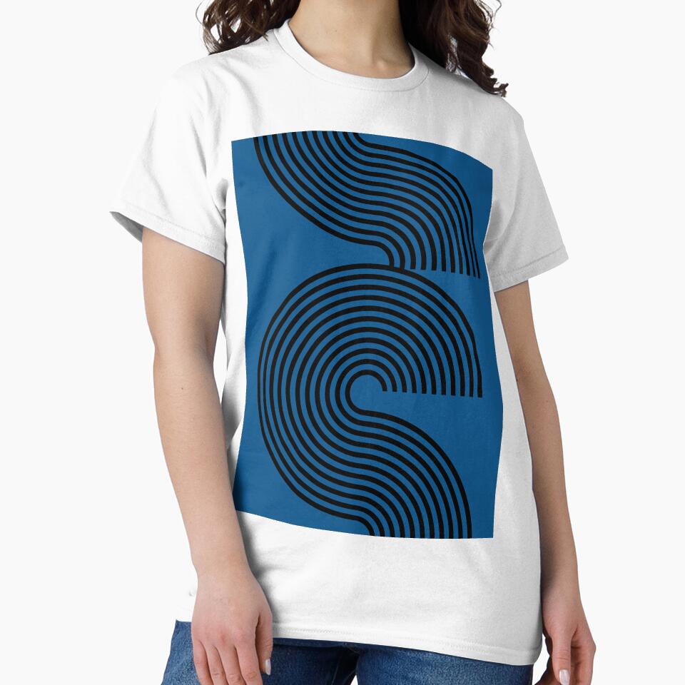 Cobalt Royal Blue Line Pattern Mid Century Modern by Inogitna Designs