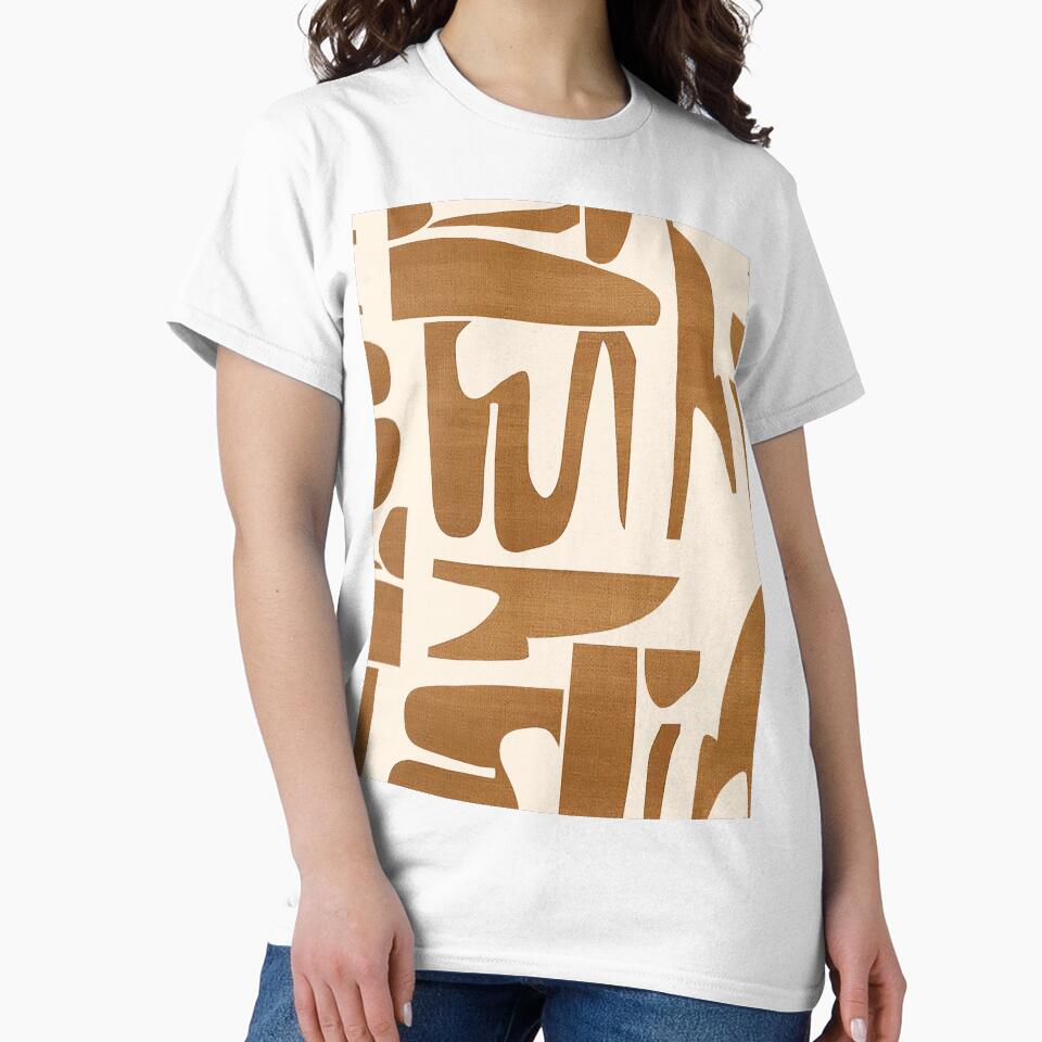 Warm Tan Organic Shapes Pattern by imaniko