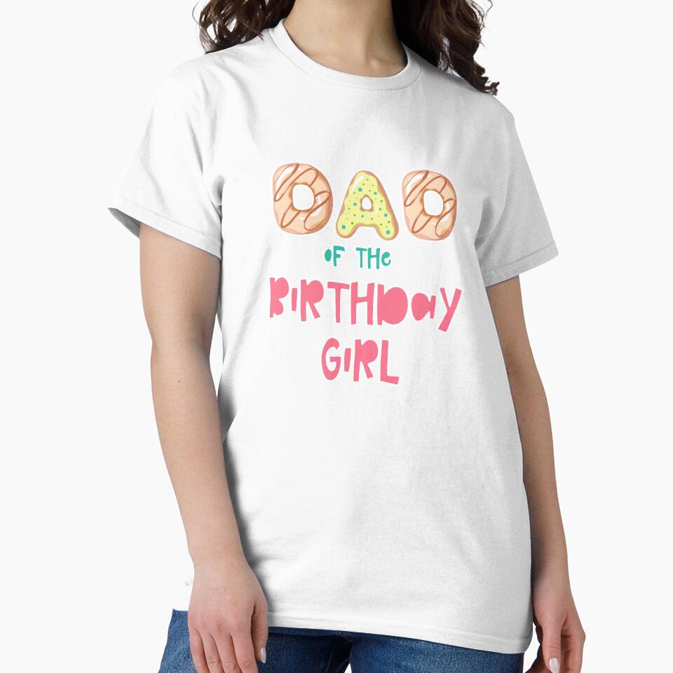 Dad of the Birthday Girl Family Donut theme by SwankyFine Unisex , , , Long Sleeve Tee