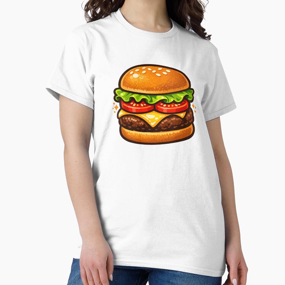 Cute Hamburger Stacked Burger Food by Byte-shirt Unisex , , , Long Sleeve Tee