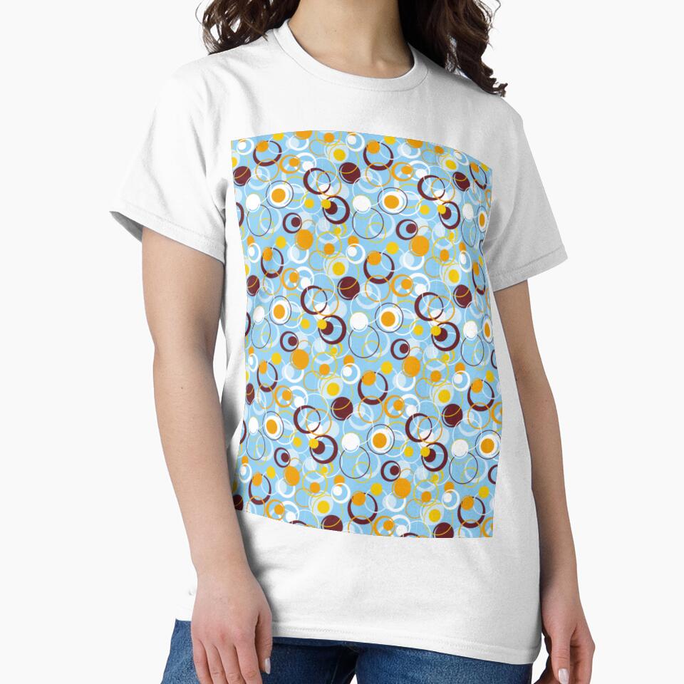 Stylish And Elegant Pattern, With Golden, Brown And White Circles by The-Fantasy Unisex , , , Long Sleeve Tee