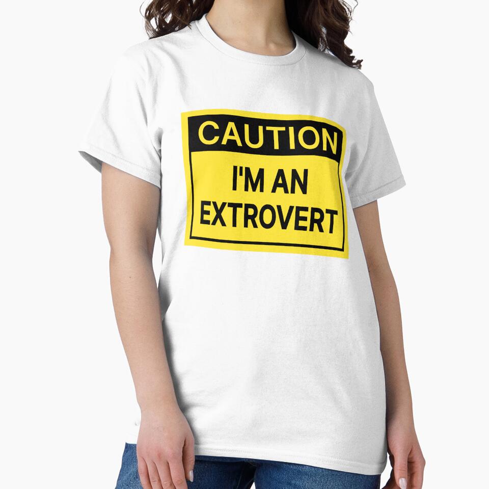 Caution I'm An Extrovert by Jeallan Designs Unisex , , , Long Sleeve Tee