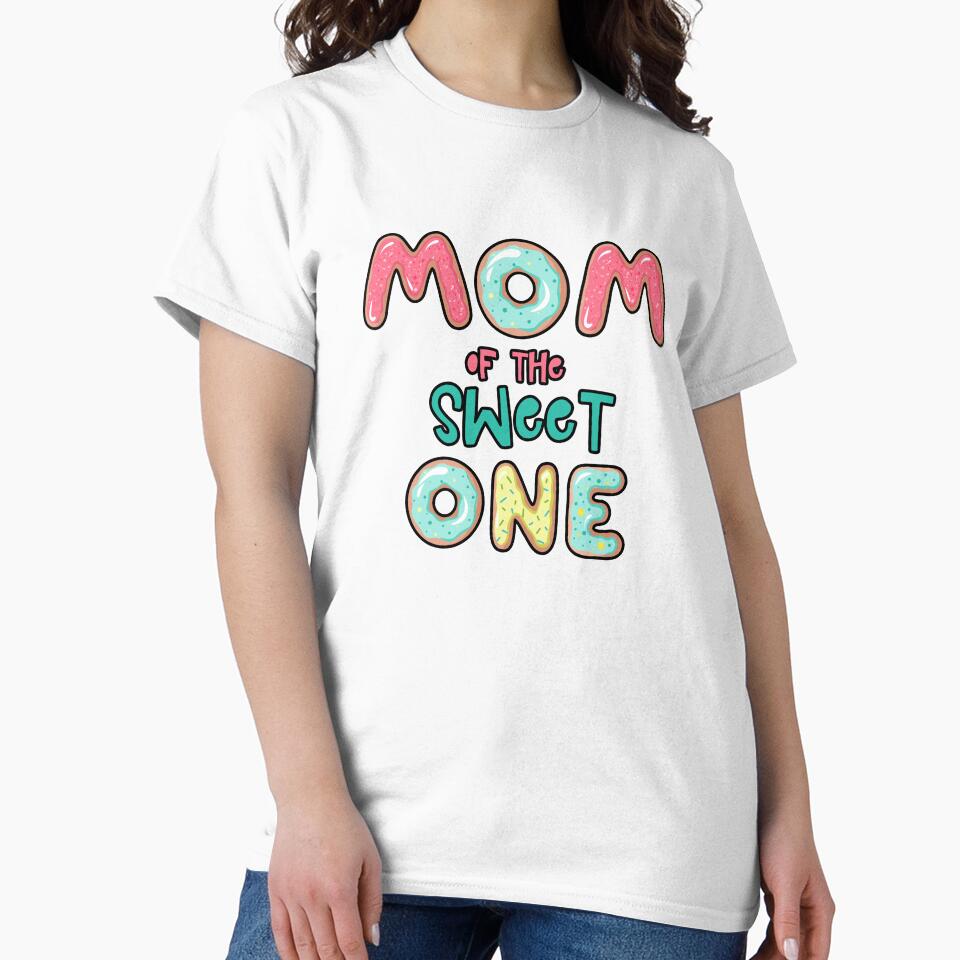 Mom of the Sweet One Family Donut theme by SwankyFine Unisex , , , Long Sleeve Tee