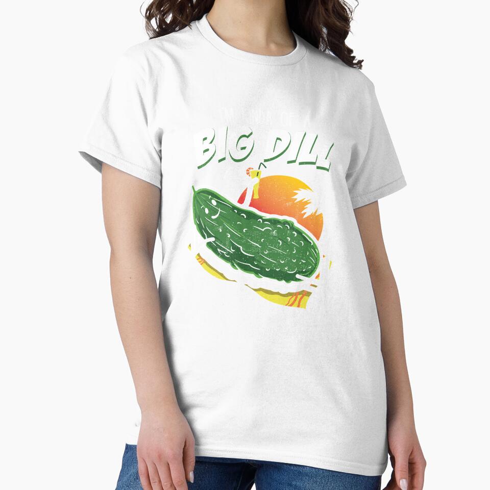 Pickle Fan Pun Design - I'm Kinda Bill Dill Joke Tee print by Lisbob Unisex , , , Long Sleeve Tee
