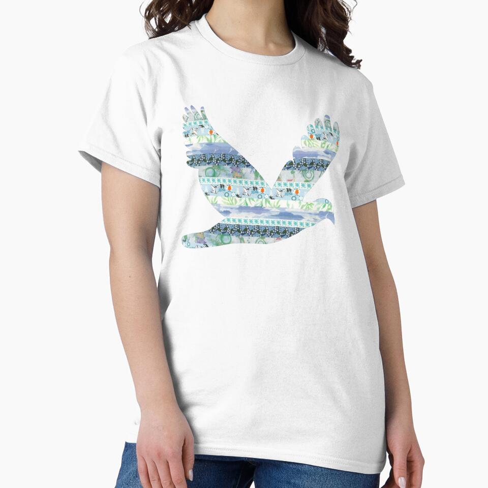 Peaceful Dove in blues by TabbysShop Unisex , , , Long Sleeve Tee