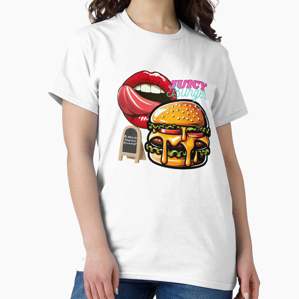 Juicy burger, The ultimate satisfaction guaranteed! by DShirtRepublic Unisex , , , Long Sleeve Tee