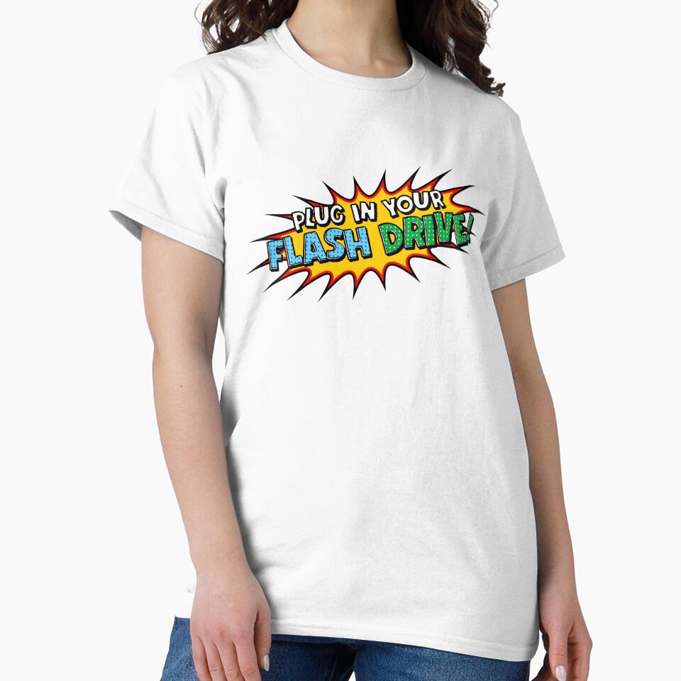 Plug In Your Flash Drive (Title) by pallytmerch Unisex , , , Long Sleeve Tee