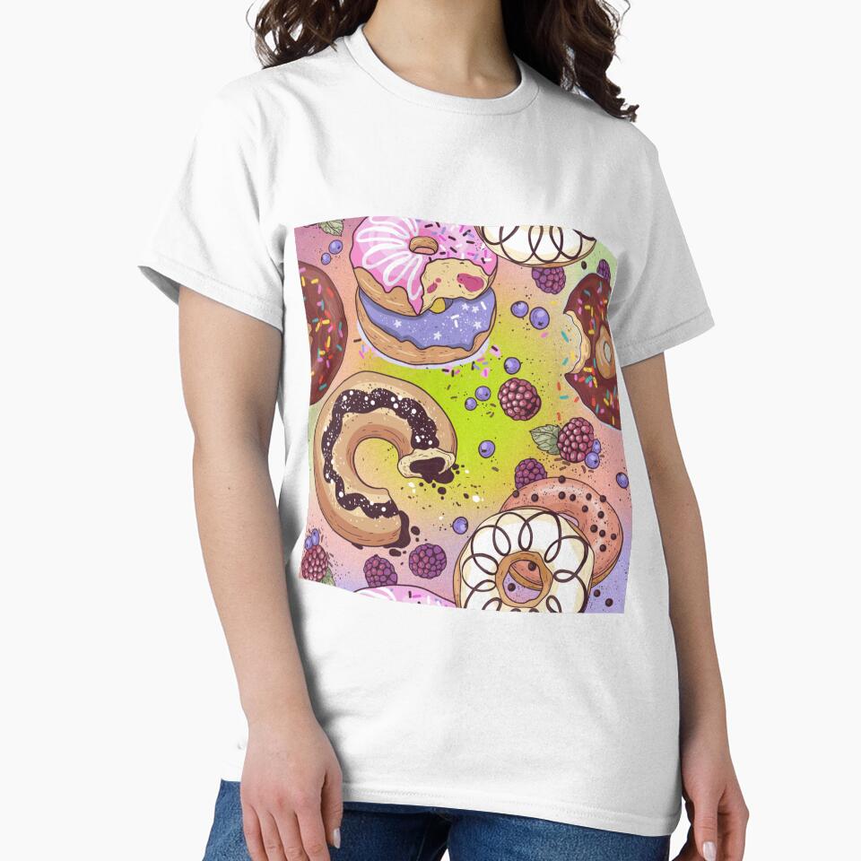 Donut with bite illustration by uvasri Unisex , , , Long Sleeve Tee