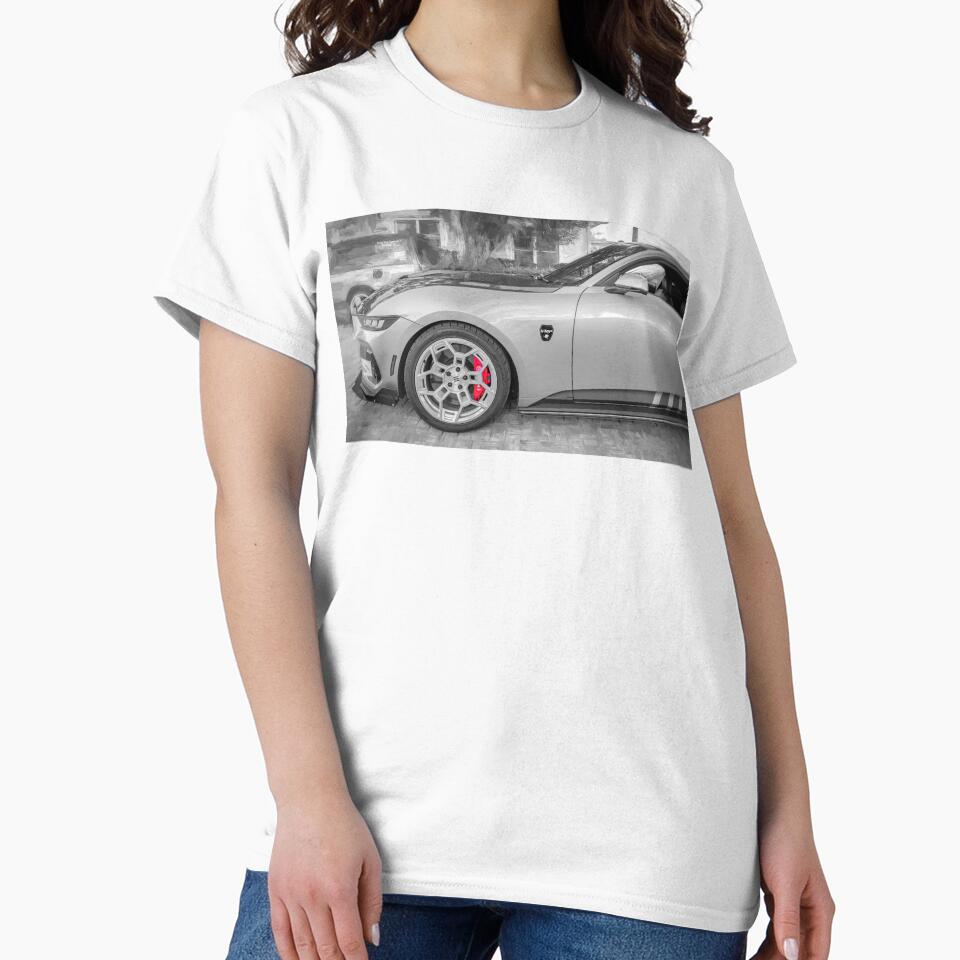 2024 Silver Ford Mustang Premium VMP X144 by RichFrancoCars Unisex , , , Long Sleeve Tee