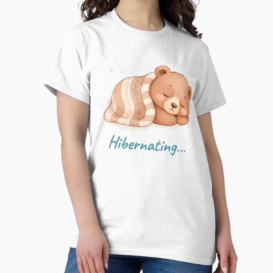 Sleeping Bear Hibernating Soft Days Series by HumTumMe Unisex , , , Long Sleeve Tee