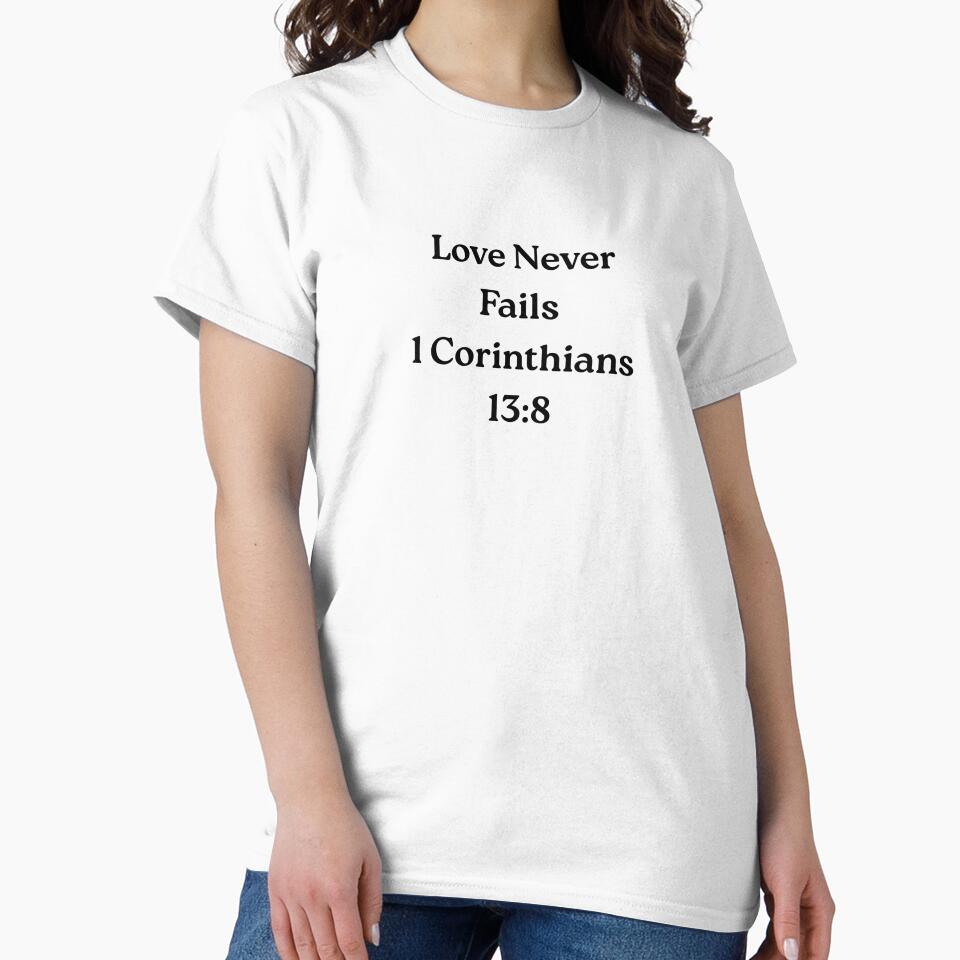 Love Never Fails Bible Verse Shirt by MamaMadeMagic2 Unisex , , , Long Sleeve Tee