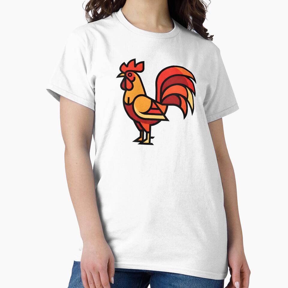 Minimalist Geometric Rooster - Modern Abstract Vector Art by Dakson Design - Fantasy Art