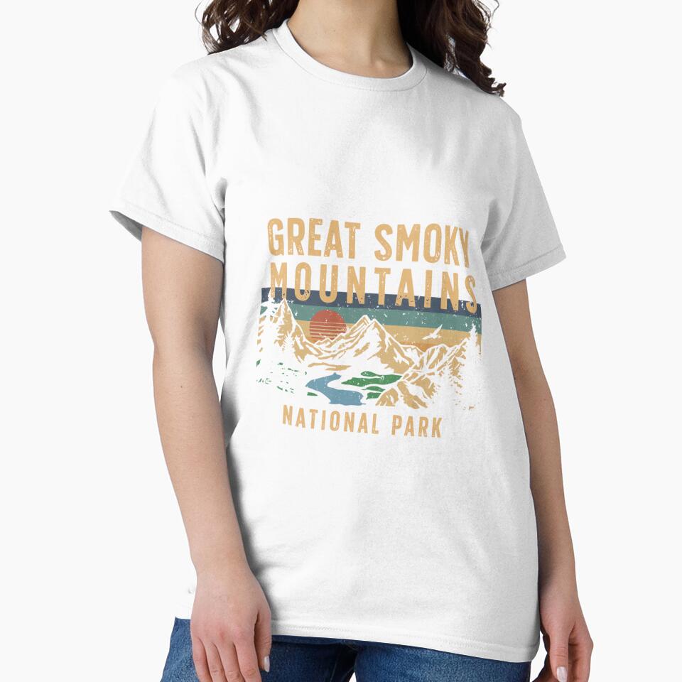 Great Smoky Mountains National Park Vintage Nature Graphic by TomAScott27 Unisex , , , Long Sleeve Tee