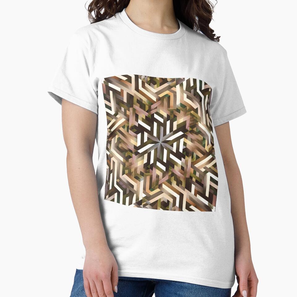 Earth Tone Geometric Abstract Isometric Pattern Art by Apex Designs