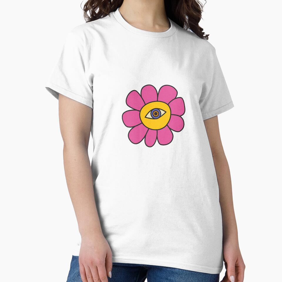 Flower with eye groovy psychedelic 70s style by delostantos