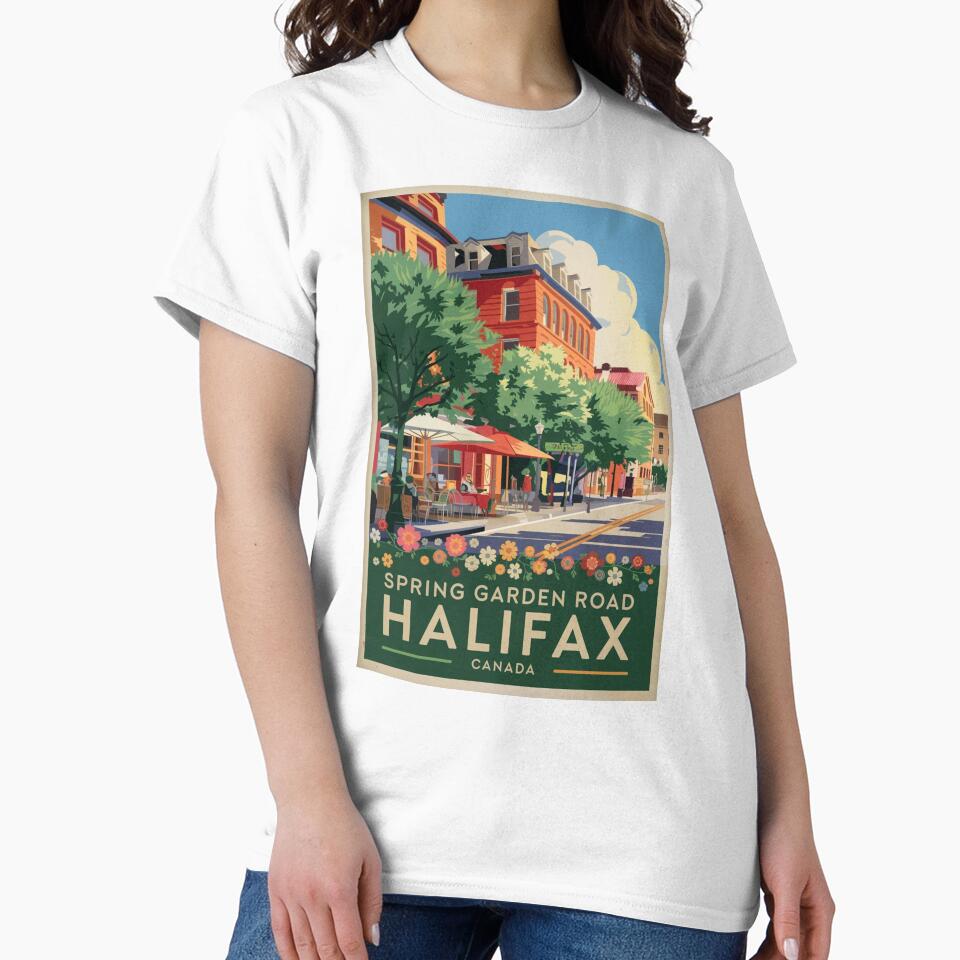Halifax Vintage Travel Poster by TravelerRat Unisex , , , Long Sleeve Tee