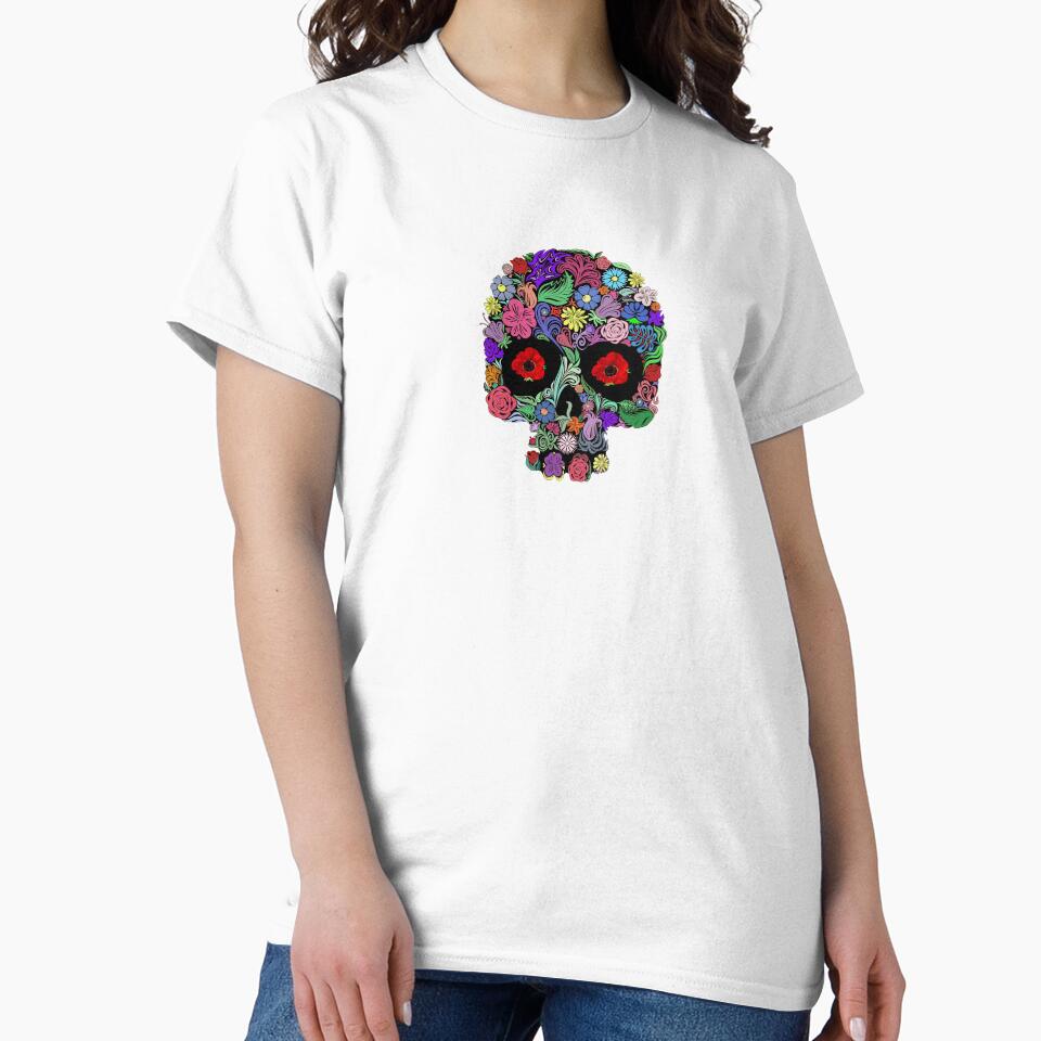 Floral Skull with Poppy Eyes by mlswig