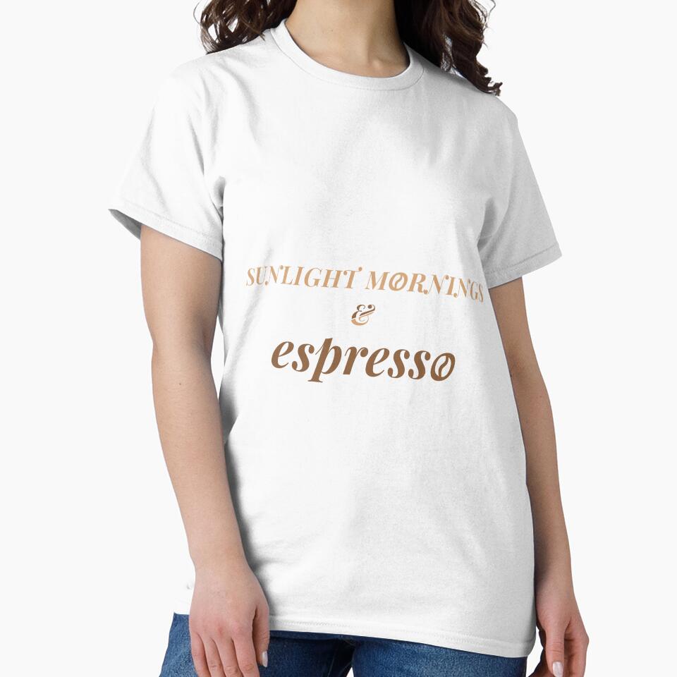 Sunlight Mornings & Espresso – Soft Aesthetic Coffee Lifestyle Tee by PixelCraftBD