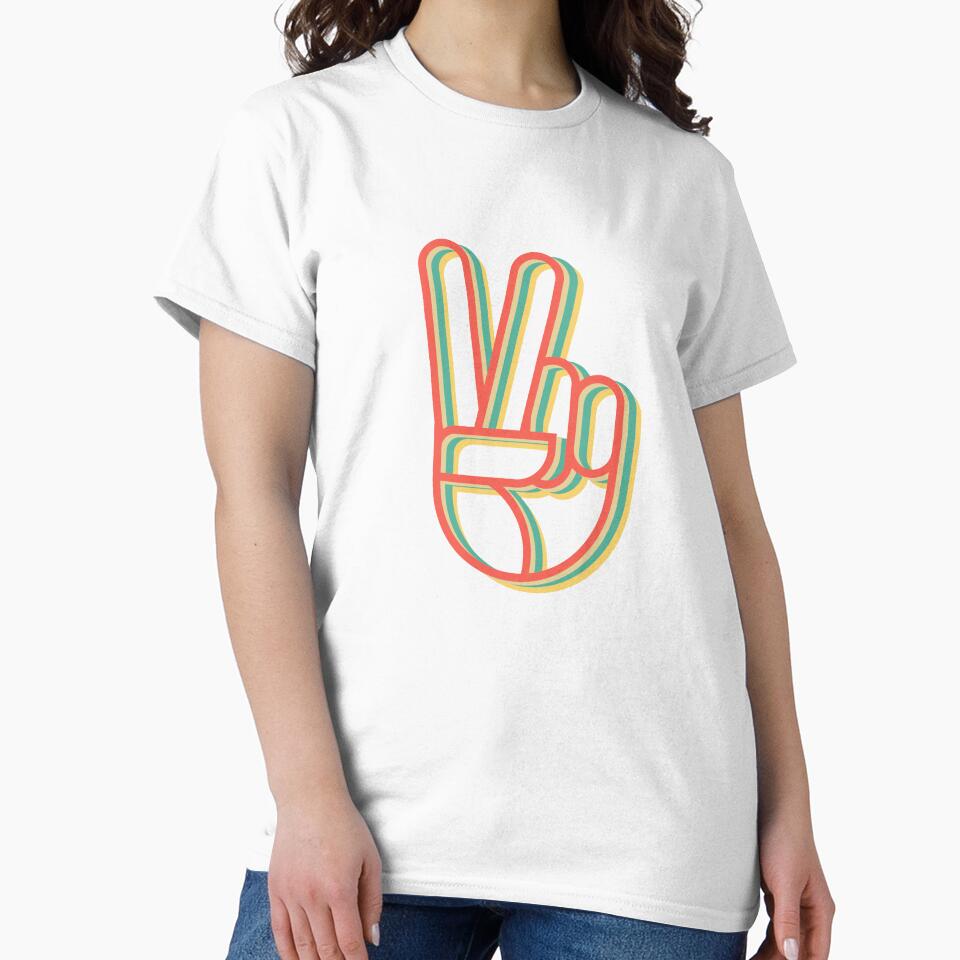 Retro Peace Love 60's 70's Hippie by majuga Unisex , , , Long Sleeve Tee