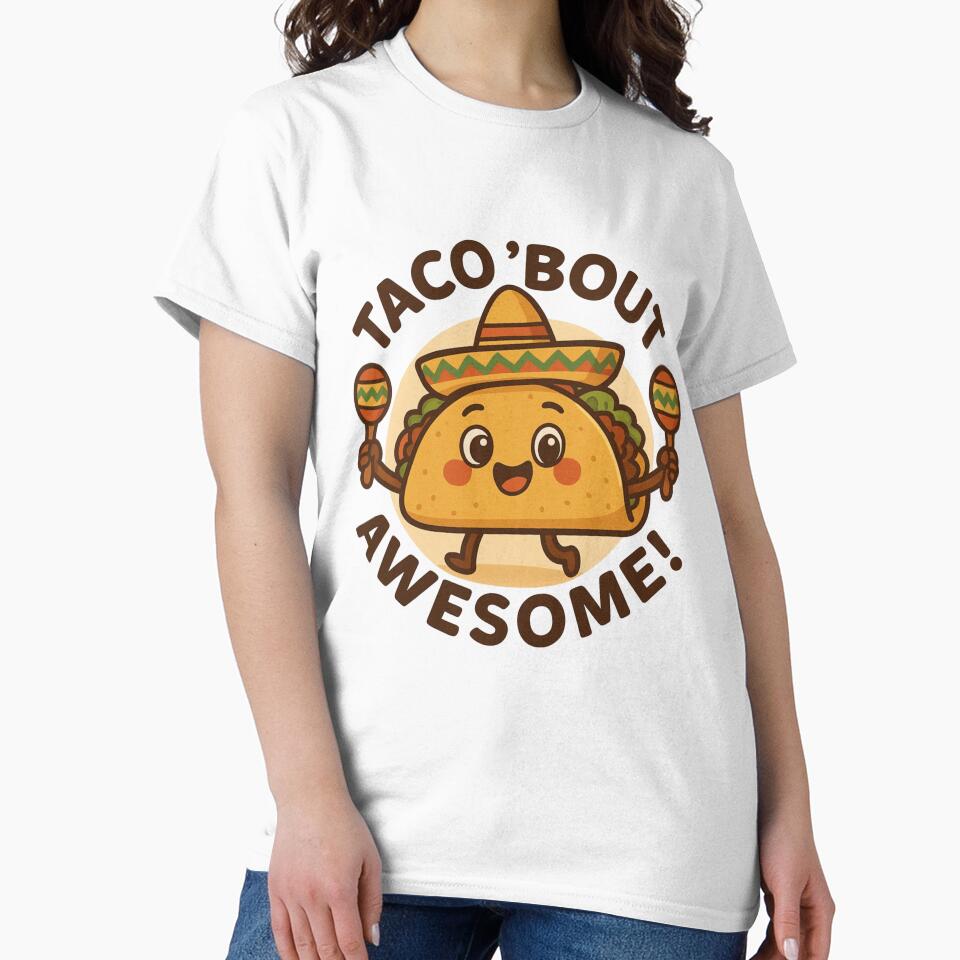 Taco 'Bout Awesome ! – Cute Kawaii Taco Fiesta Design by nOstalgiK2 Unisex , , , Long Sleeve Tee