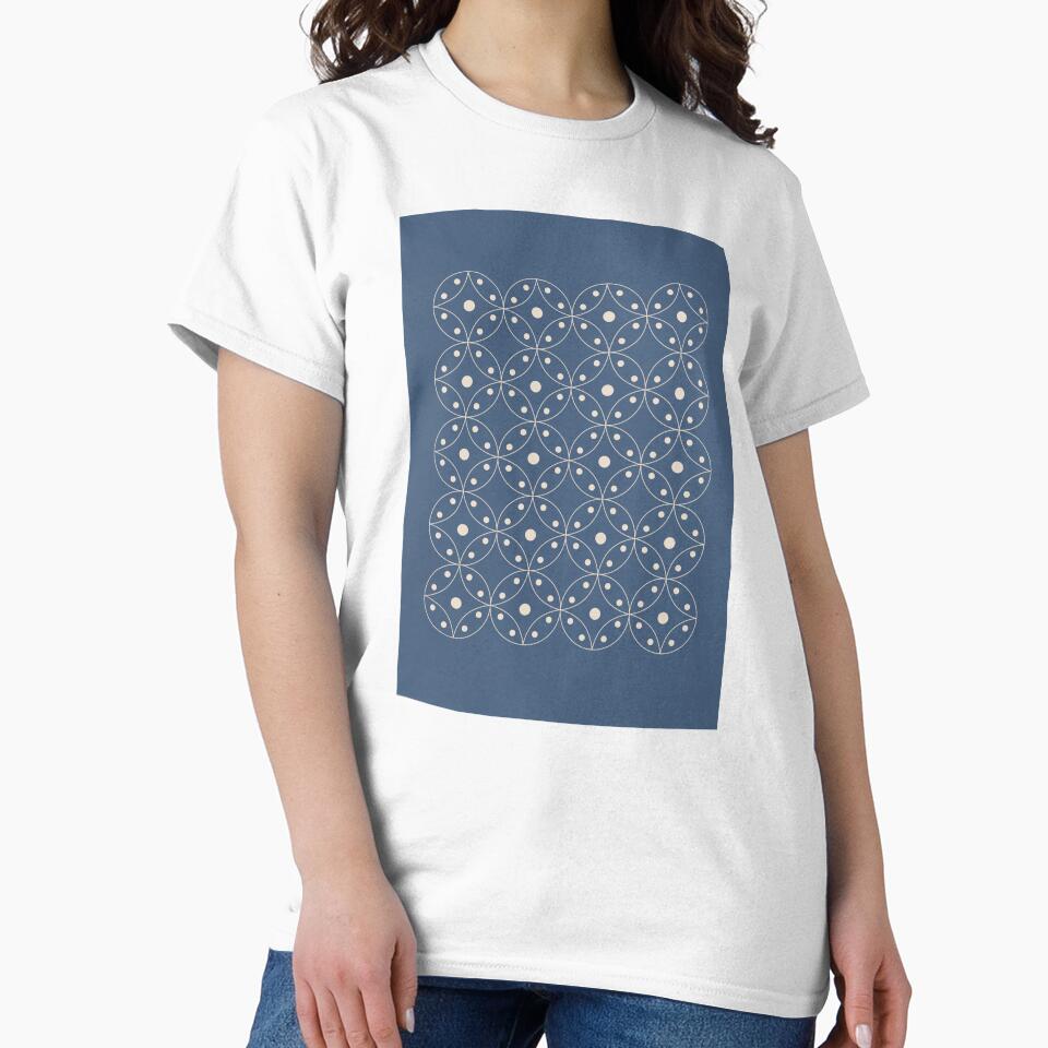 Boho Geometrical, Circle, Line Art, Modern, Blue Color by technicolorable_art