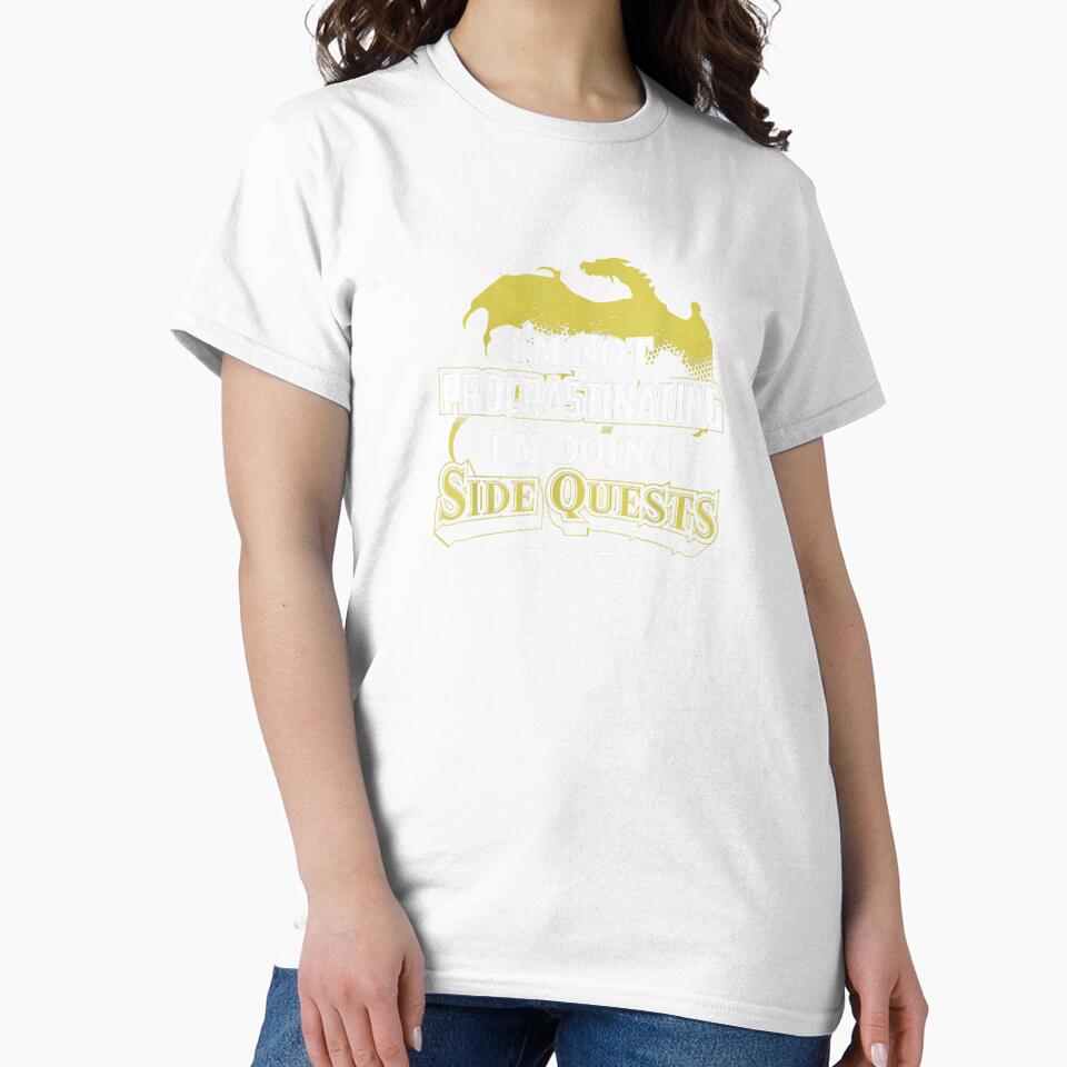 RPG Gamer : I'm Doing Side Quests - Casual Crew Neck, Short Sleeve, Adult Polyester Tee by thompsonui