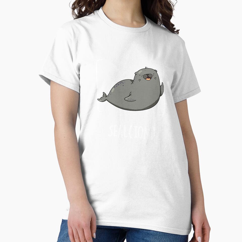 Seal Ion Funny Chemistry Sea Lion Pun (Dark BG) by punnybone Unisex , , , Long Sleeve Tee