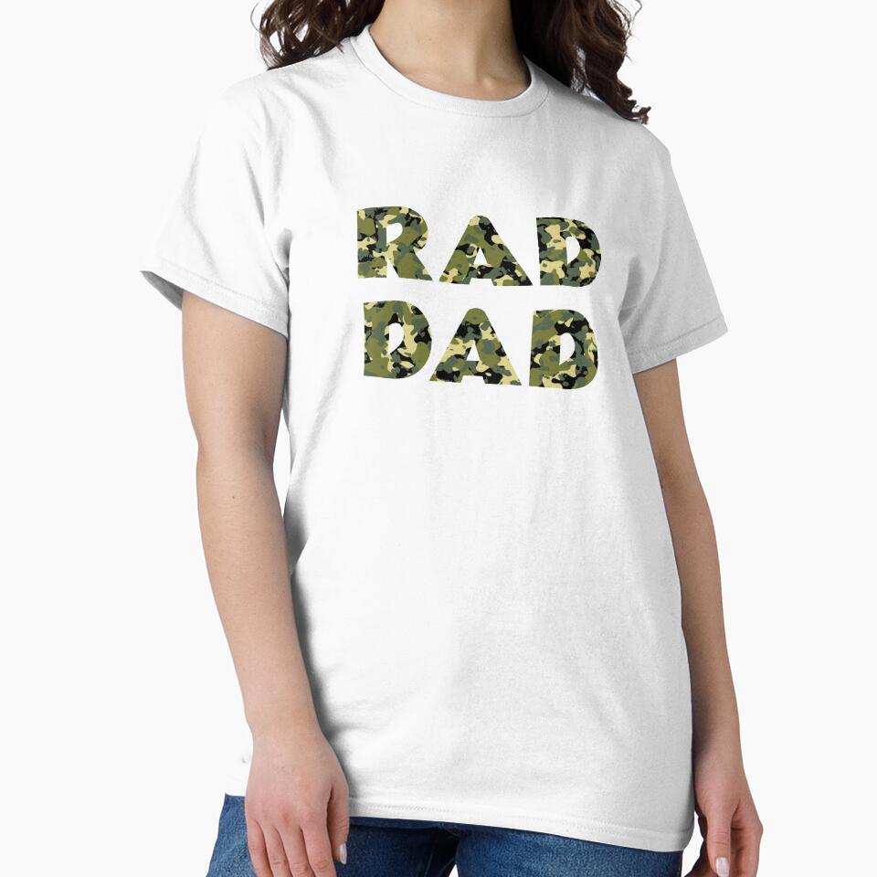 Camo RAD DAD Stickers by Lazy Dad Creations Unisex , , , Long Sleeve Tee
