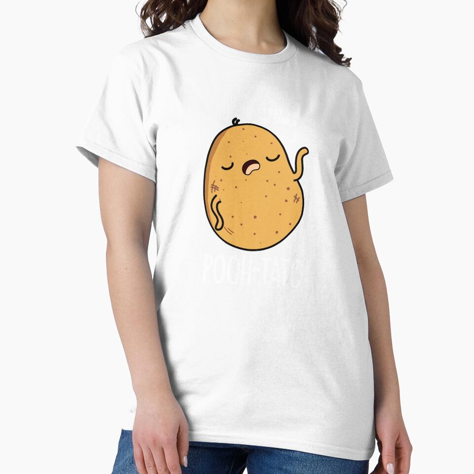 Pooh-tato Funny Potato Pun (Dark BG) by punnybone Unisex , , , Long Sleeve Tee