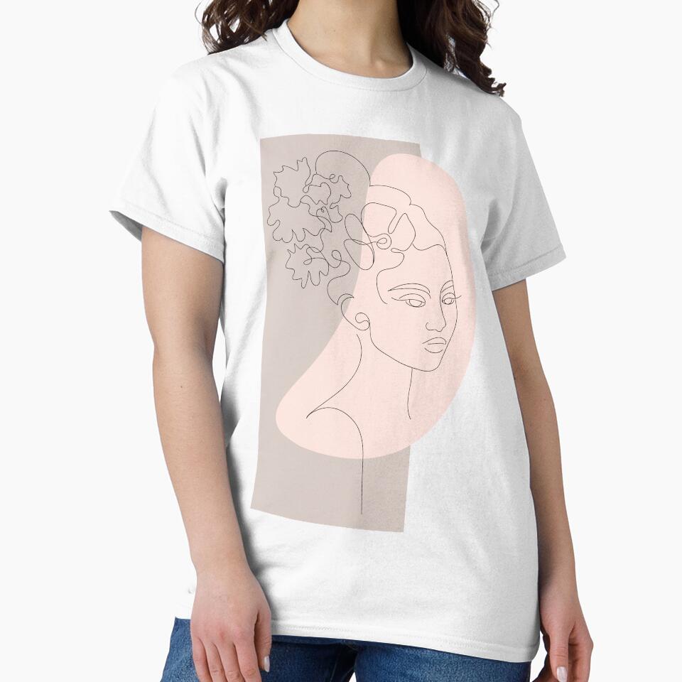 Face Woman Line Art Portrait by Bimbombam