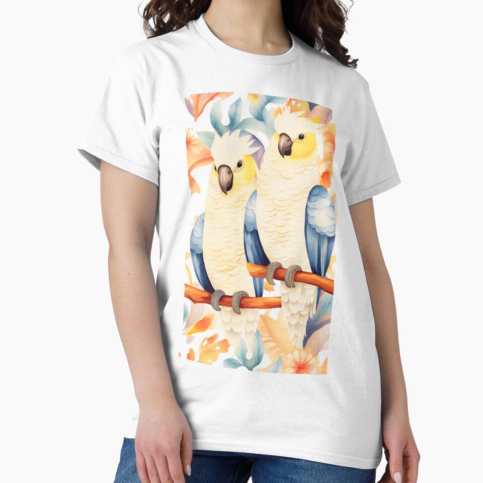 Australian Parrots in Yellow Shades by TeeGeeTees Unisex , , , Long Sleeve Tee