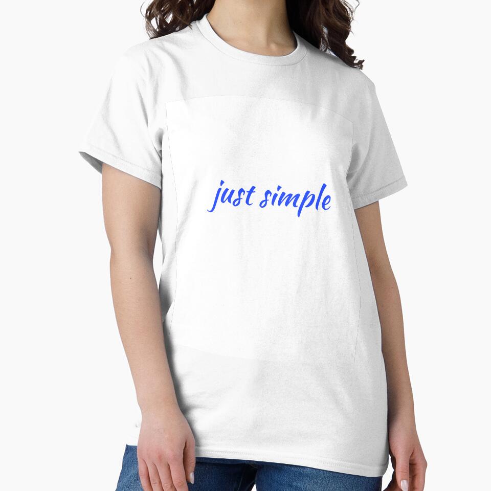Just Simple Blue Script Typography Minimal Aesthetic Quote Design by onubi Unisex , , , Long Sleeve Tee