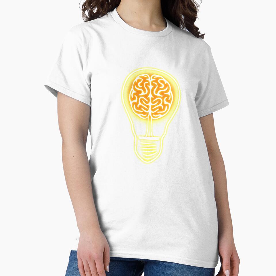 Light Bulb Idea Abstract Brain Mindfulness Cool Graphic by Essetino Unisex , , , Long Sleeve Tee