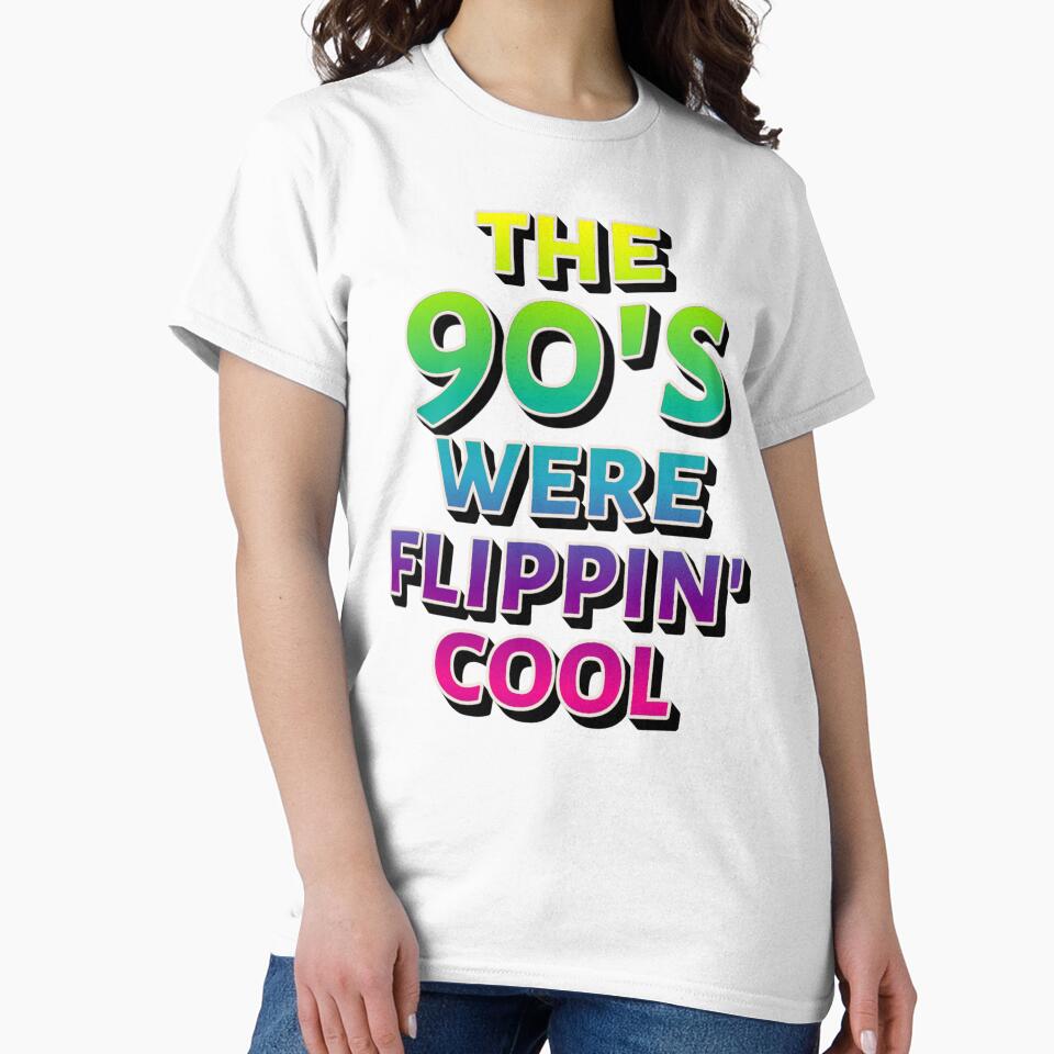 The 90's Were Flippin' Cool, Ombre Pastel Retro Style Design by TrulyEpoque Unisex , , , Long Sleeve Tee