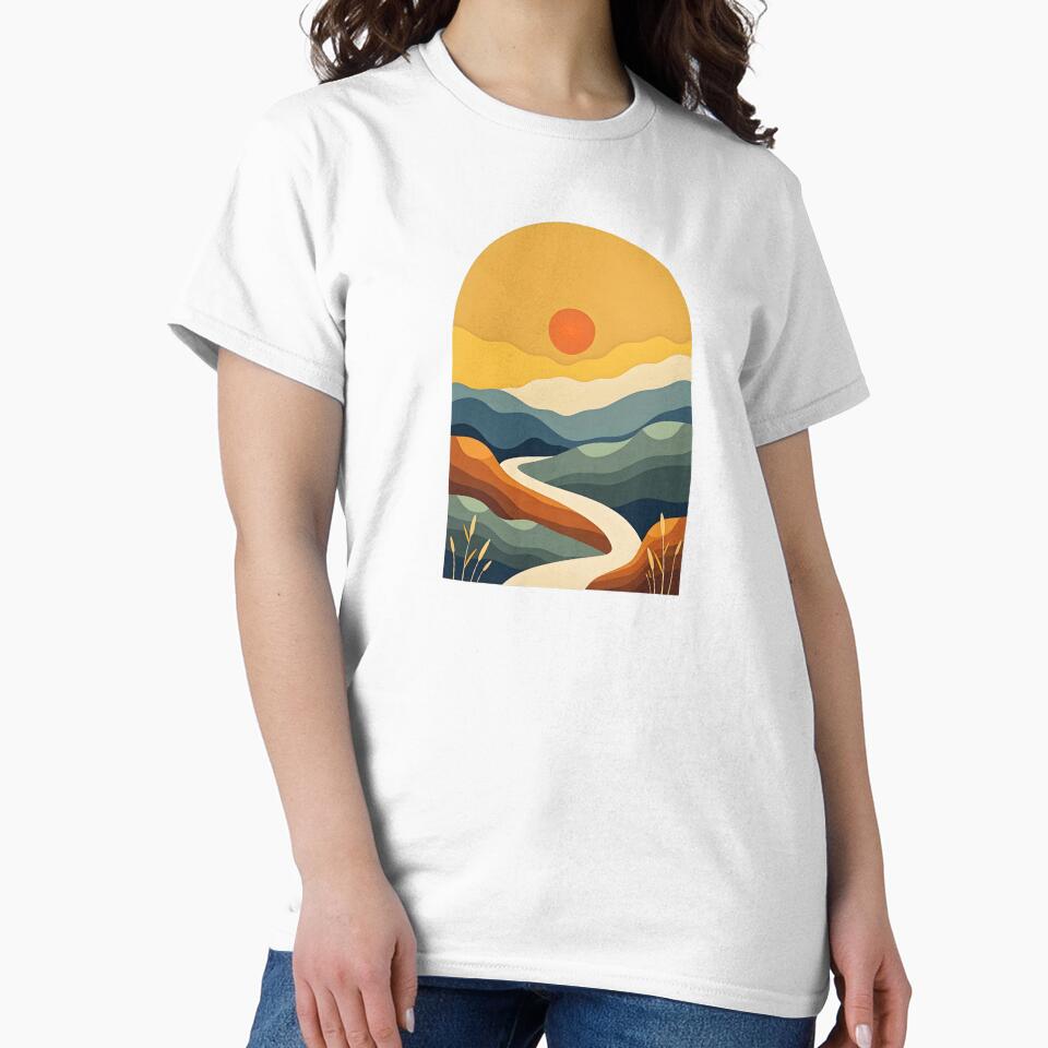 Abstract Minimalist Art Landscape Boho in Earth Tone by Trending Designs