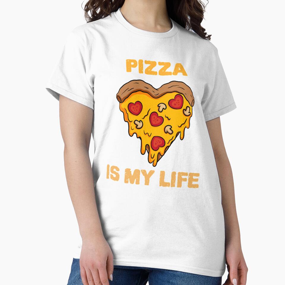 Pizza Is My Life (Heart) by SacredsDesigns Unisex , , , Long Sleeve Tee