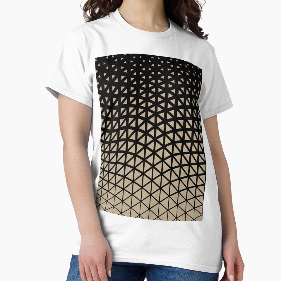 Black and Tan Triangle Wave Pattern Pairs DE 2022 Trending Color Bamboo Screen DE6193 by ColorOfTheYears