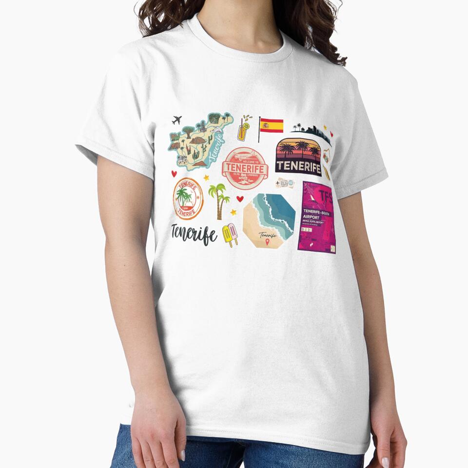 Tenerife – Minimal Travel Island Design by MedCanvas Unisex , , , Long Sleeve Tee