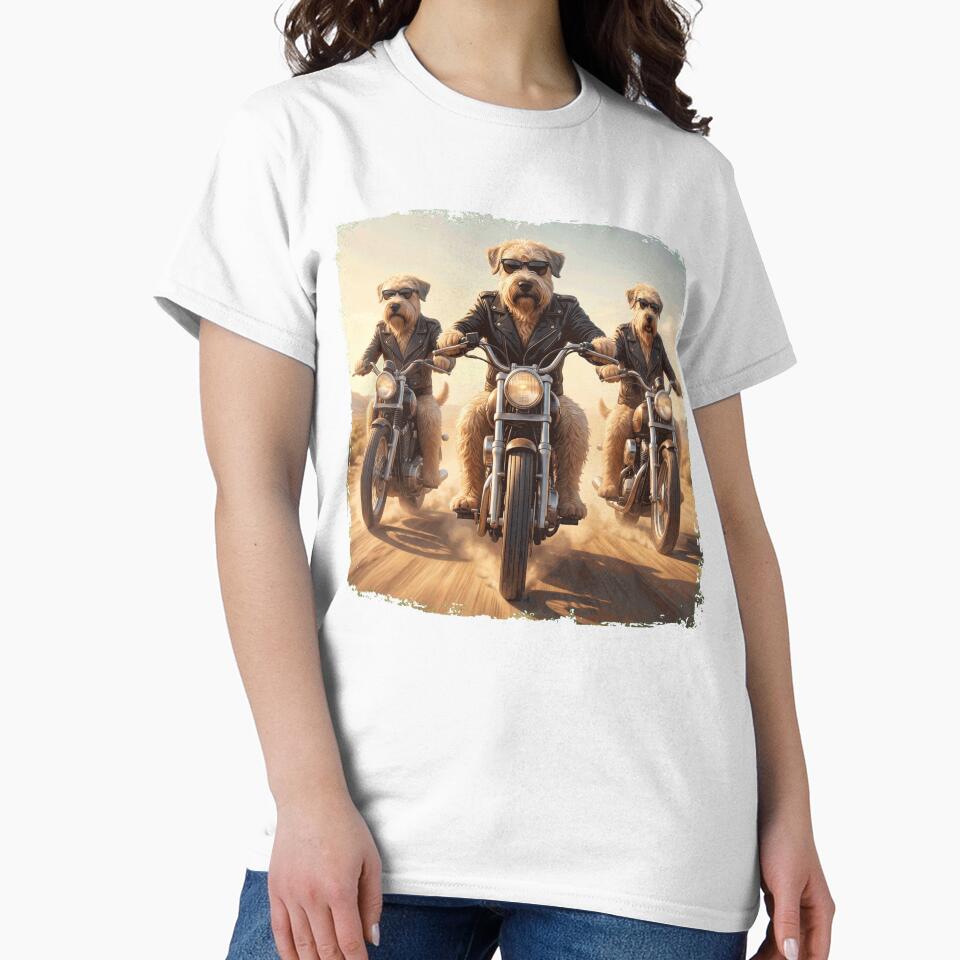Funny Soft Coated Wheaten Terrier Motorcycle Meme Dog Lover by DoodleTortle Unisex , , , Long Sleeve Tee