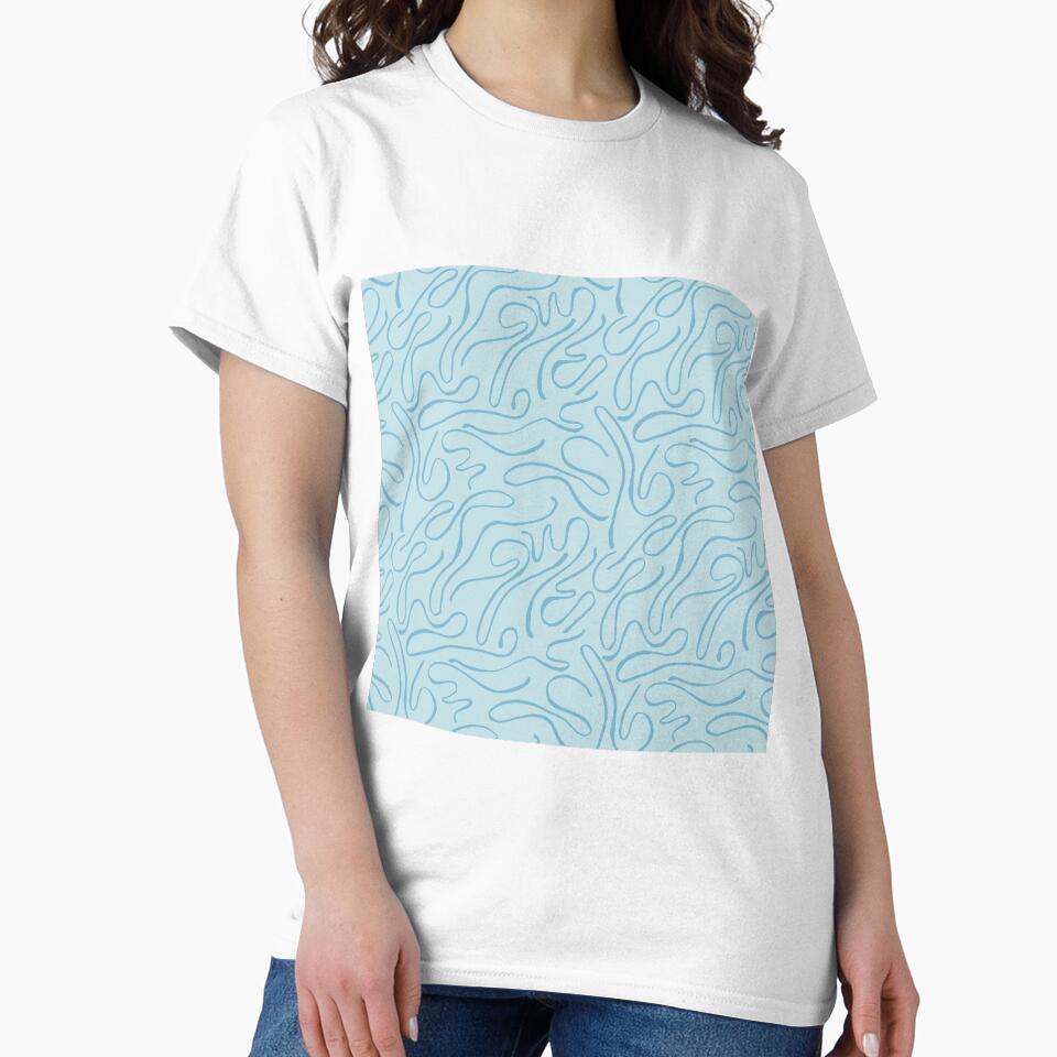 Serene Skies - Organic Swirly Brush Strokes in Blue by PeachyLitchi