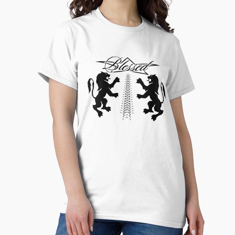 Blessed Lions Zigzag Stars Vintage Style Design by DWZ Design