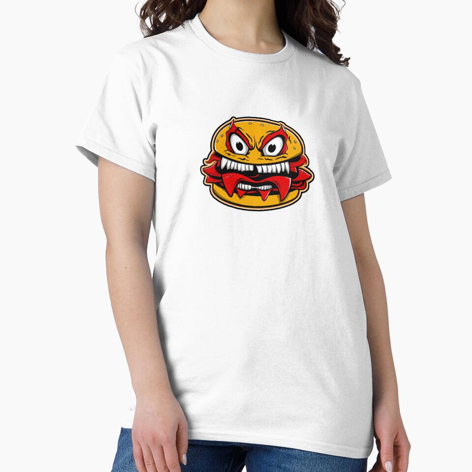 Monster Burger Funny by Witty Shirts Unisex , , , Long Sleeve Tee
