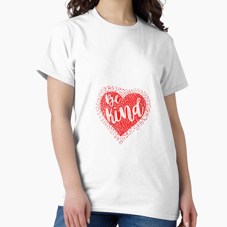 Womens Be Kind Heart V neck T shirt by ekm2766 Unisex , , , Long Sleeve Tee