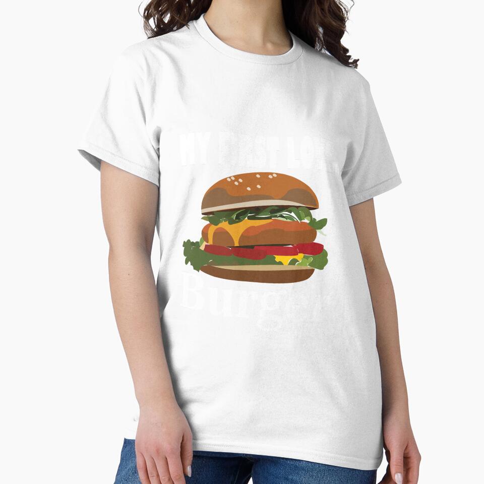 My First Love Burger by Nisha Prabhu Unisex , , , Long Sleeve Tee