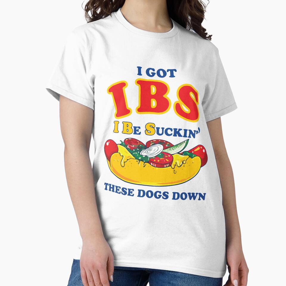 IBS Funny Hot Dog Lover Food Humor Meme Design by kiralynstration Unisex , , , Long Sleeve Tee