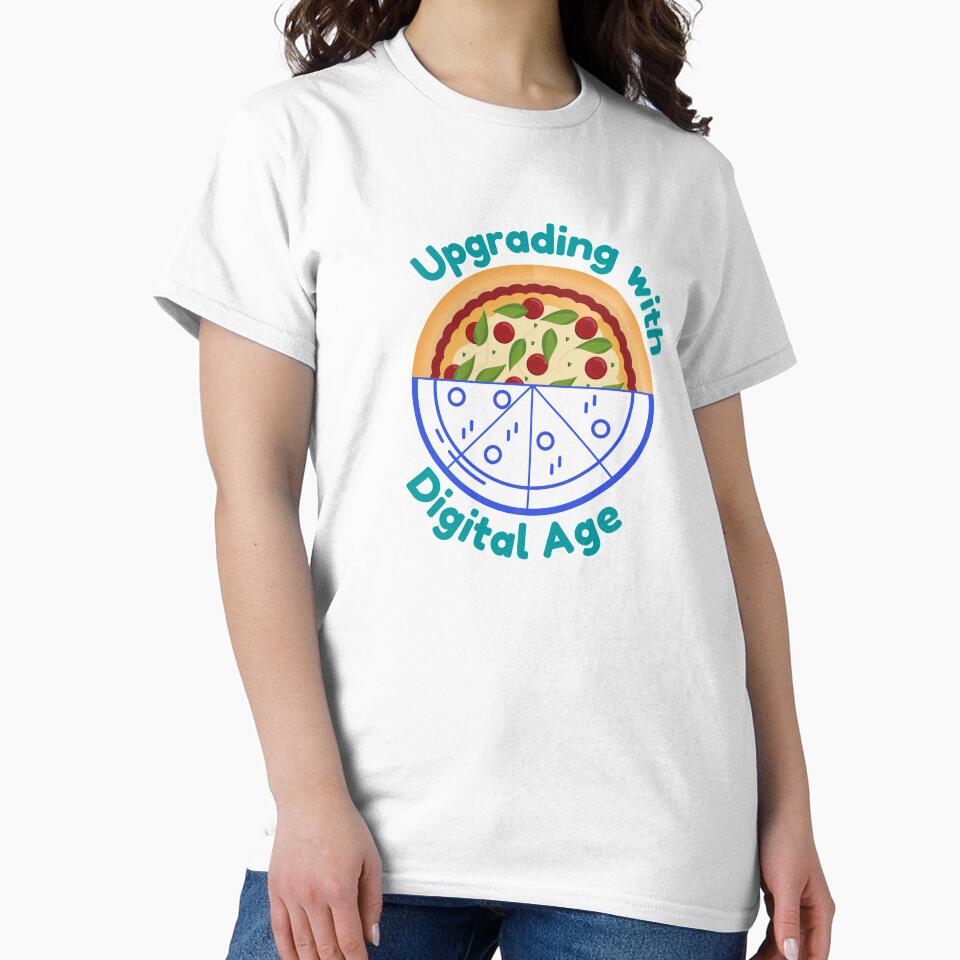Upgrading with the Digital Age (Pizza) by TheYellowBerry Unisex , , , Long Sleeve Tee
