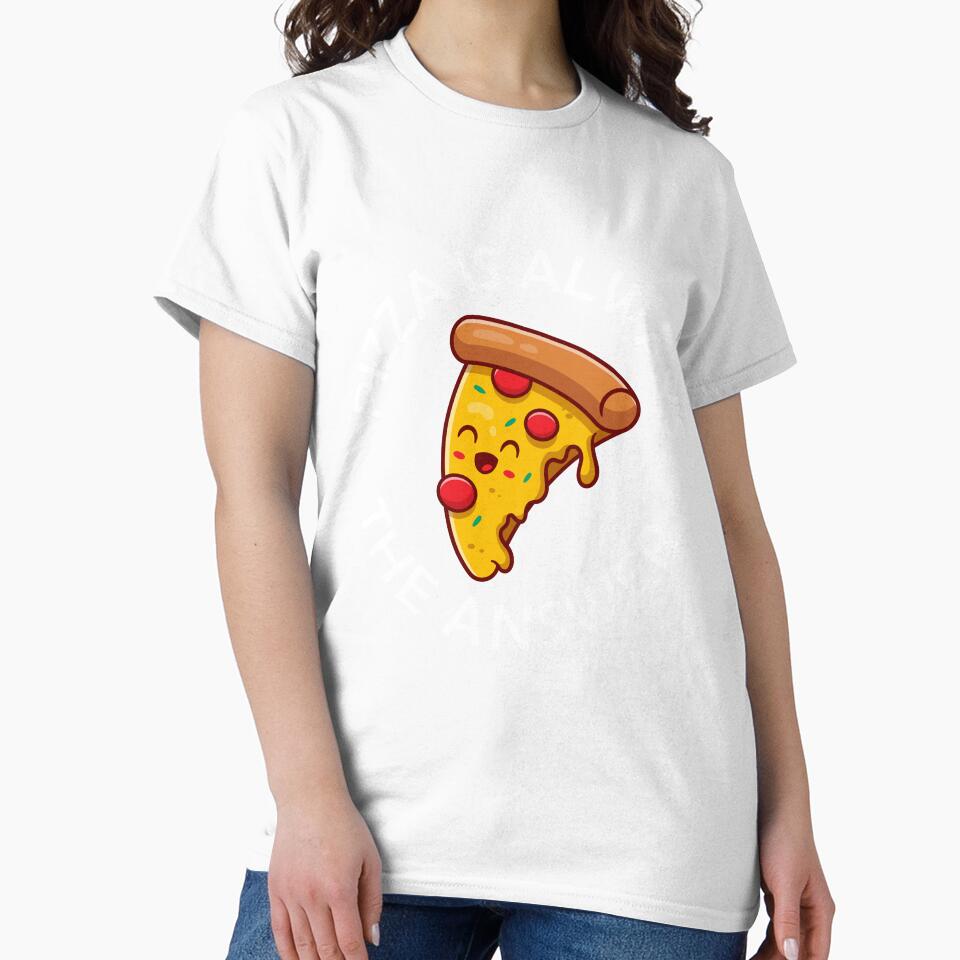 Pizza Is Always The Answer Funny Pizza Quote by theshirtinator Unisex , , , Long Sleeve Tee