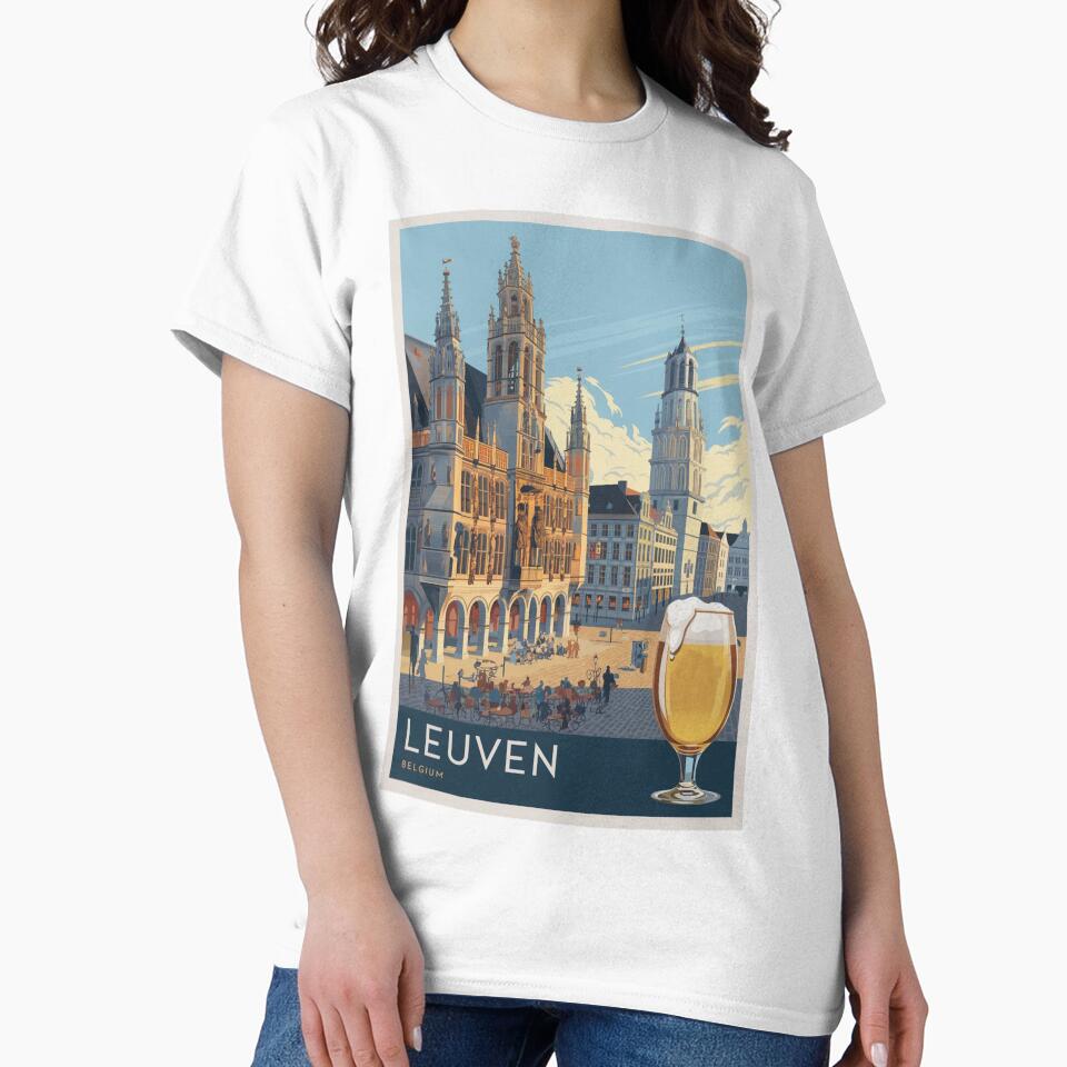 Leuven Vintage Travel Poster by TravelerRat Unisex , , , Long Sleeve Tee